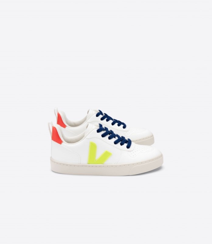 Veja V-10 Laces Cwl White Jaune Fluo Orange Fluo Ireland