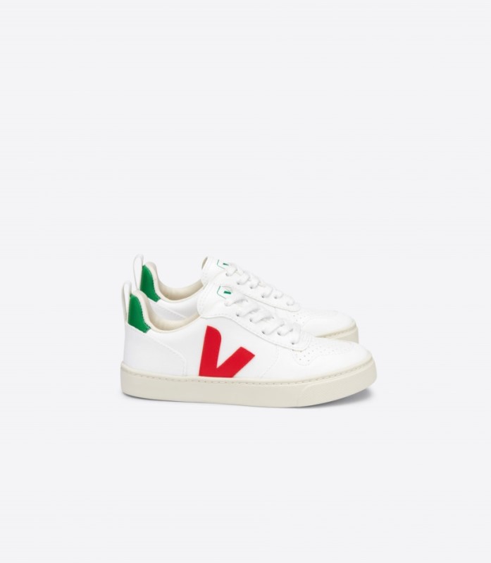 Veja V-10 Laces Cwl White Pekin Emeraude Ireland